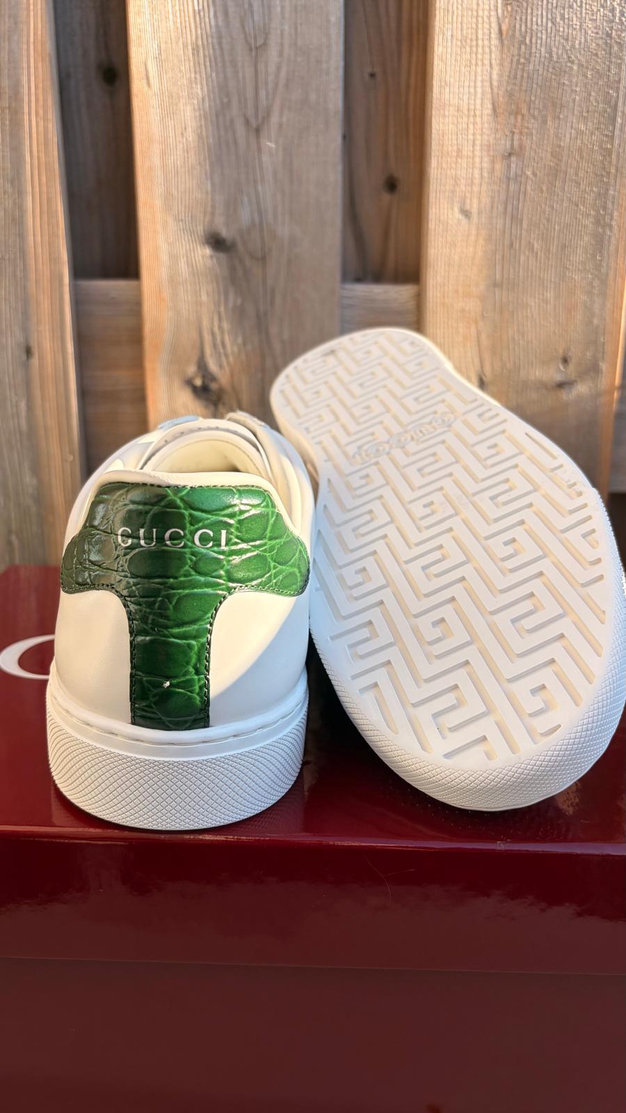Gucci Ace Web GG Monogram Crystal Embellished Low Top Sneakers